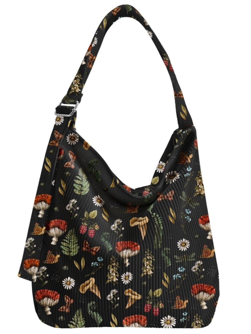 Corduroy Hobo Bag for Women Large Zipper Tote Handbag